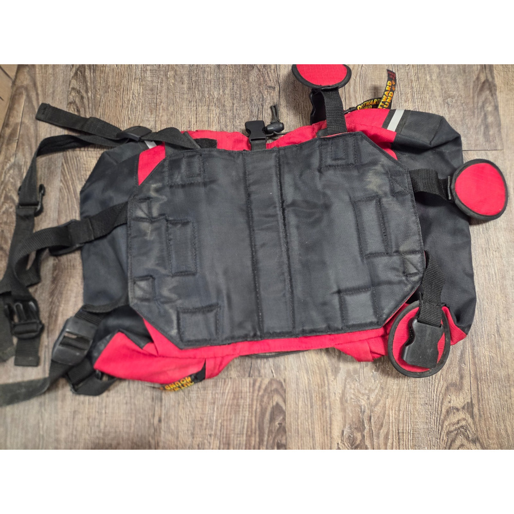 Outward Hound Pet Travel Gear Dog Adjustable Backpack Red Black Hike Camp Bag - Picture 6 of 10